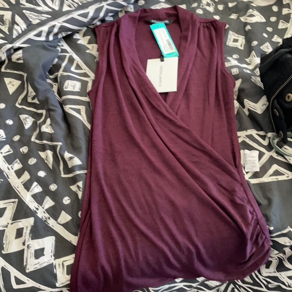 41 Hawthorn Benni Wrap Front Ruched Knit Top